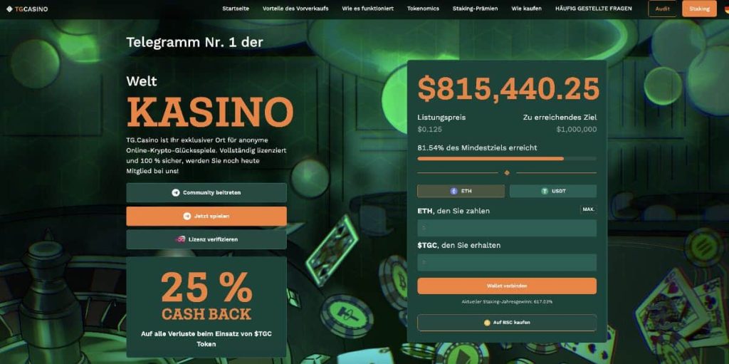 TG.Casino Homepage