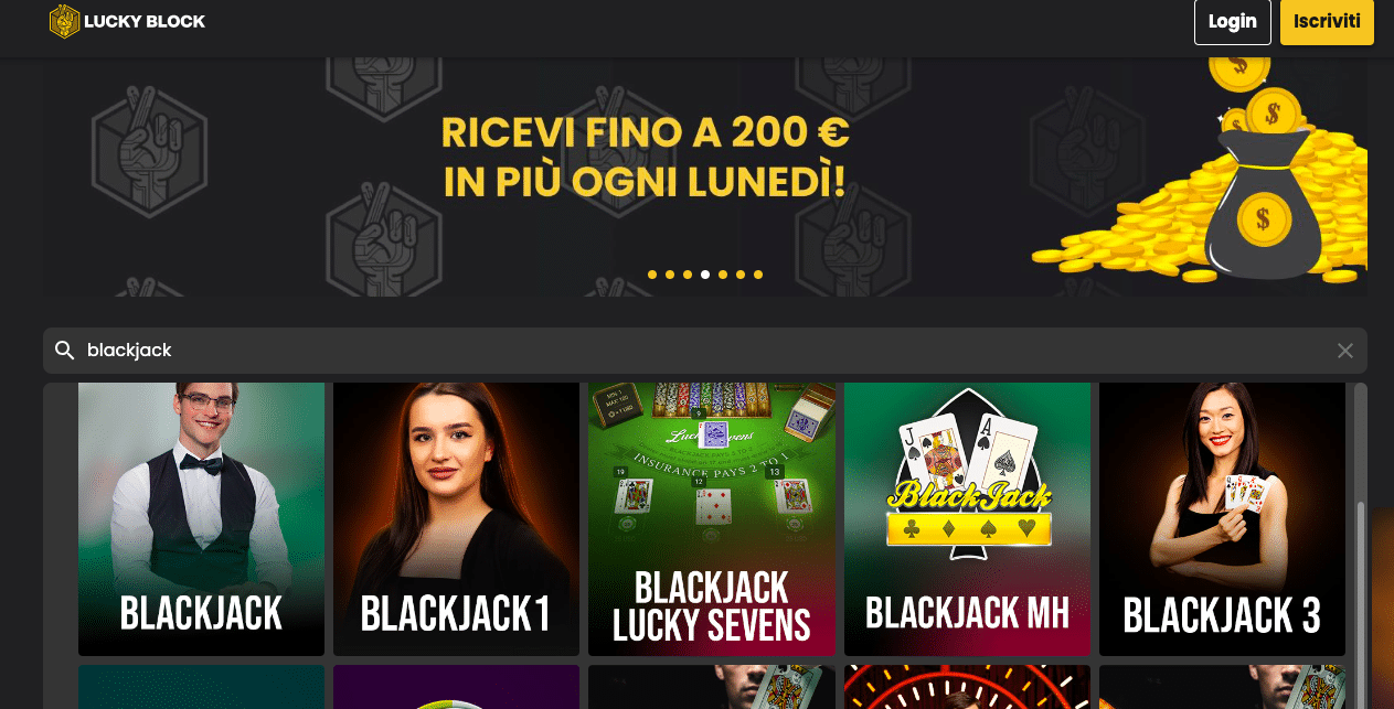 lucky block migliori crypto casino blackjack