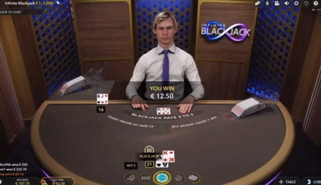 infinite blackjack spelen