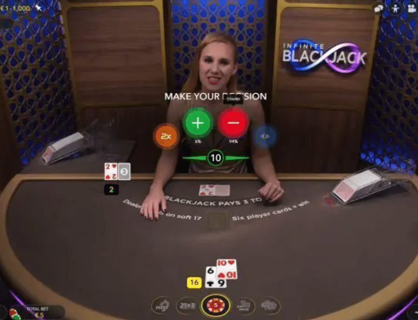 infinite blackjack spelen