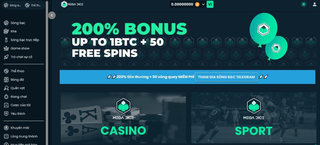 Mega Dice – Bitcoin Casino toàn diện nhất!