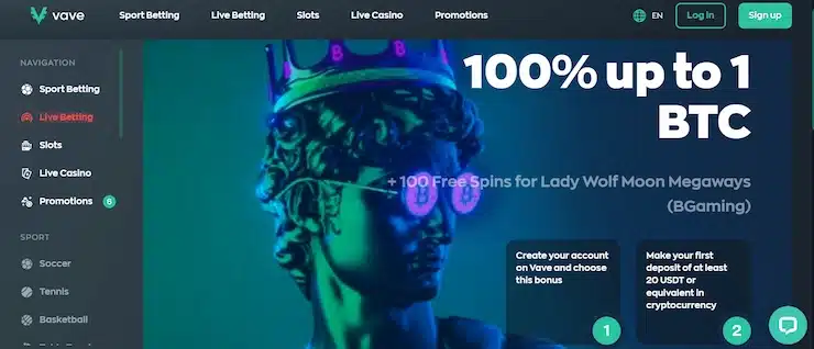 Vave Casino Website