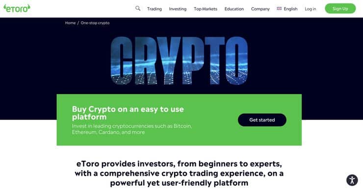 eToro Cryptocurrency exchange