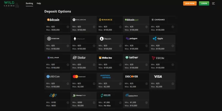 deposit options