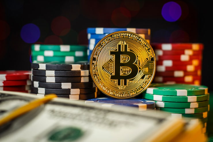 bitcoin and poker chips