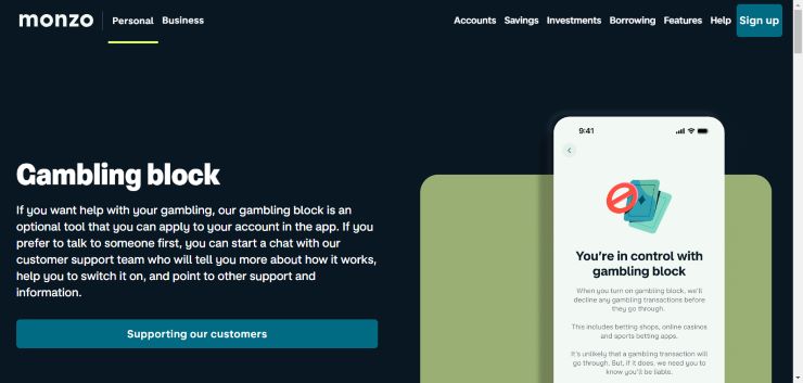 Monzo Gambling Block