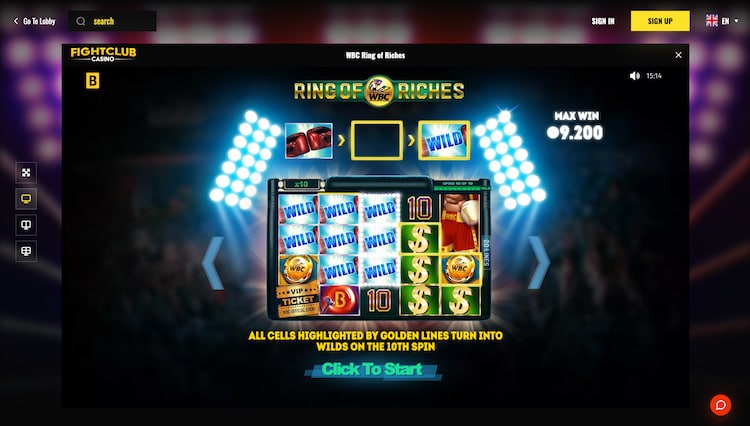 fight club casino interface