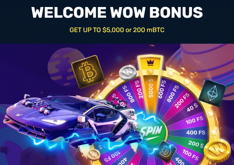 Winz Casino welcome wow bonus