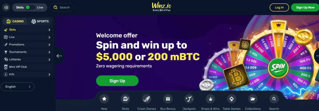 Winz Casino step one