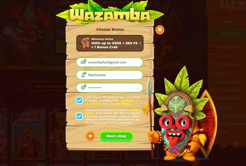 Wazamba Casino Login 3