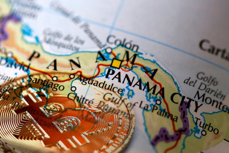 bitcoin on map of Panama