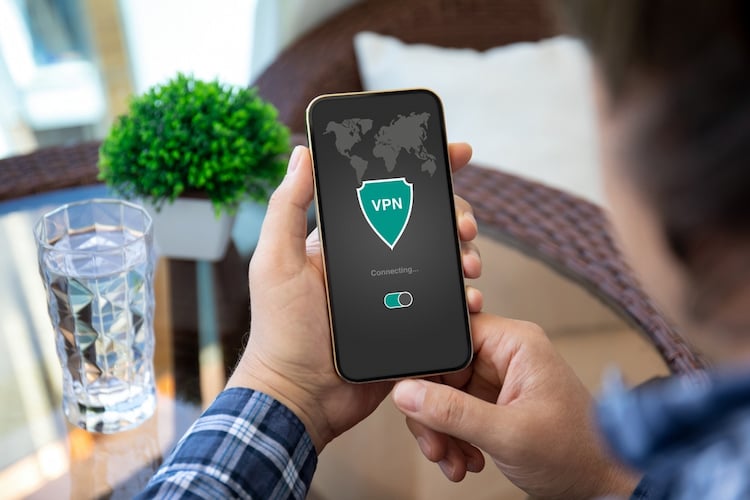 guy on VPN on phone