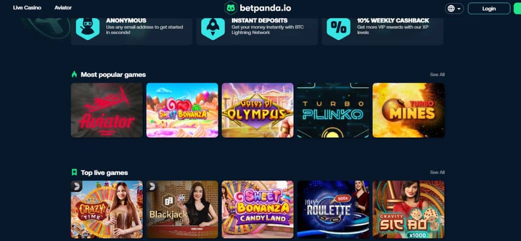 betpanda-bitcoin-casino-homepage